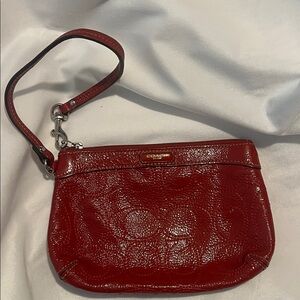 PreLoved Coach Cherry Red Leather Wristlet